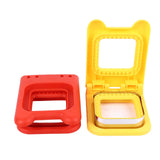 2 Pcs Red and Yellow Square Sandwich Cutter Stainless Steels Sandwich Cutters Set Sandwich Cutting Mold