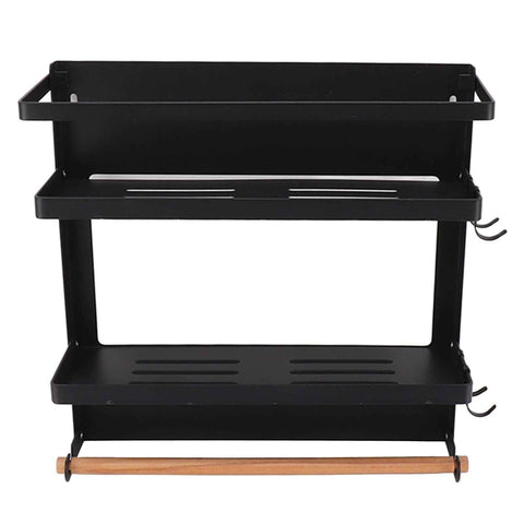Magnetic Fridge Spice Rack Foldable Multifunctional Adjustable Durable Refrigerator Side Shelf for Kitchen 11.8in Double Tier In Australia - Darrahopens