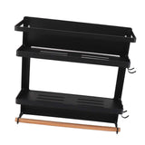 Magnetic Fridge Spice Rack Foldable Multifunctional Adjustable Durable Refrigerator Side Shelf for Kitchen 11.8in Double Tier