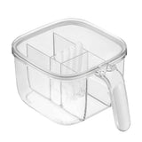 Seasoning Box 4 Compartments Transparent Window Strong PET Seasoning Jar with 4 Spoons for Home Kitchen Cooking White