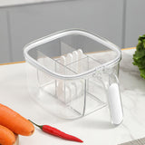 Seasoning Box 4 Compartments Transparent Window Strong PET Seasoning Jar with 4 Spoons for Home Kitchen Cooking White