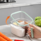 Seasoning Box 4 Compartments Transparent Window Strong PET Seasoning Jar with 4 Spoons for Home Kitchen Cooking Light Green