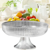 Fruit Plate Multifunctional Plastic Stylish Space Saving Decorative Snack Bowl for Candy Nuts Transparent
