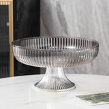 Fruit Plate Multifunctional Plastic Stylish Space Saving Decorative Snack Bowl for Candy Nuts Silver Gray