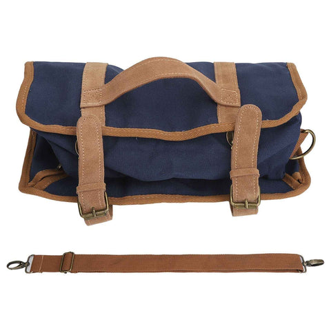 Bartender Tool Bag Bar Kit Bag Waterproof Canvas Multiple Compartments Portable Bartender Roll Up Bag with Shoulder Strap Blue In Australia - Darrahopens