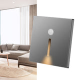 LED Motion Sensor Night Light ABS Small LED Induction Lamp for Bedside Corridor Hallway Grey