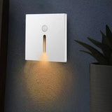 LED Motion Sensor Night Light ABS Small LED Induction Lamp for Bedside Corridor Hallway White