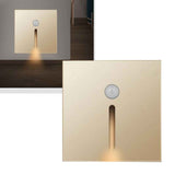 LED Motion Sensor Night Light ABS Small LED Induction Lamp for Bedside Corridor Hallway Gold In Australia - Darrahopens