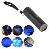 Small UV Flashlight 9 Led 395nm Purple Light Flashlight Mini Pet Urine Detector Light for Dog Cat Dry Stains Resin Curing In Australia - Darrahopens