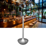 Cordless Table Lamp Innovative Candle Shape 3 Levels Brightness Dimmable Rechargeable LED Desk Lamp Silver