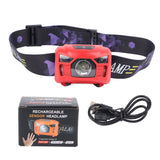 LED Headlamp Ultra Bright IPX7 Waterproof USB Rechargeable Headlamp with Sensor for Outdoor Fishing Running Camping In Australia - Darrahopens