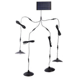 Solar Pendant Lights 4 Heads IP65 Waterproof Warm White Shed Lights with Remote Control for Outdoor Patio Garden