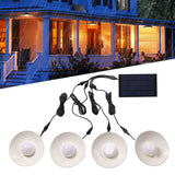 Solar Pendant Lights 4 Heads IP65 Waterproof Warm White Shed Lights with Remote Control for Outdoor Patio Garden
