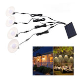 Solar Pendant Lights 4 Heads IP65 Waterproof Warm White Shed Lights with Remote Control for Outdoor Patio Garden