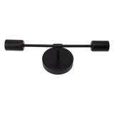 E27 E26 Double Wall Light Base Iron 85‑265V Black Modern Light Holder Base for Living Room Bathroom Dressing Room