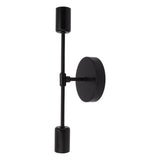 E27 E26 Double Wall Light Base Iron 85‑265V Black Modern Light Holder Base for Living Room Bathroom Dressing Room