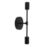 E27 E26 Double Wall Light Base Iron 85‑265V Black Modern Light Holder Base for Living Room Bathroom Dressing Room