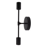 E27 E26 Double Wall Light Base Iron 85‑265V Black Modern Light Holder Base for Living Room Bathroom Dressing Room