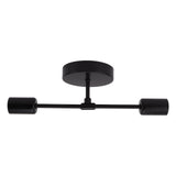 E27 E26 Double Wall Light Base Iron 85‑265V Black Modern Light Holder Base for Living Room Bathroom Dressing Room
