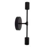 E27 E26 Double Wall Light Base Iron 85‑265V Black Modern Light Holder Base for Living Room Bathroom Dressing Room
