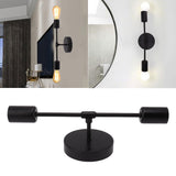 E27 E26 Double Wall Light Base Iron 85‑265V Black Modern Light Holder Base for Living Room Bathroom Dressing Room