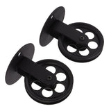 2pcs Industrial Pulley Wheels for Plug in Barn Pendant Light Vintage Wall Ceiling Mount Lifting Towing Pulleys Black