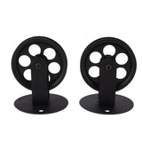 2pcs Industrial Pulley Wheels for Plug in Barn Pendant Light Vintage Wall Ceiling Mount Lifting Towing Pulleys Black