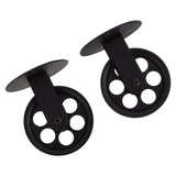 2pcs Industrial Pulley Wheels for Plug in Barn Pendant Light Vintage Wall Ceiling Mount Lifting Towing Pulleys Black