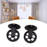 2pcs Industrial Pulley Wheels for Plug in Barn Pendant Light Vintage Wall Ceiling Mount Lifting Towing Pulleys Black