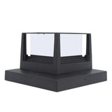 Square Outdoor Fence Post Cap Light Solar Post Light LED Landscape Lighting for Household Garden Courtyard Fence Dual Color Light Black