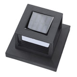 Square Outdoor Fence Post Cap Light Solar Post Light LED Landscape Lighting for Household Garden Courtyard Fence Dual Color Light Black