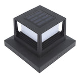 Square Outdoor Fence Post Cap Light Solar Post Light LED Landscape Lighting for Household Garden Courtyard Fence Dual Color Light Black