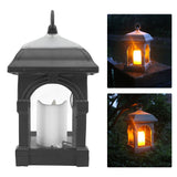 Solar Outdoor Lantern Hanging Solar Powered Warm Light Lamp Table Candle Lantern for Garden Yard Patio Pathway Decoration Black In Australia - Darrahopens