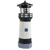 Solar Powered Lighthouse Environmentally Friendly Energy Saving Solar Lighthouse with Rotating Beacon for Garden Decor Black In Australia - Darrahopens