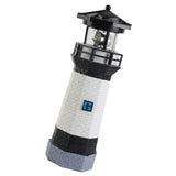 Solar Powered Lighthouse Environmentally Friendly Energy Saving Solar Lighthouse with Rotating Beacon for Garden Decor Black In Australia - Darrahopens