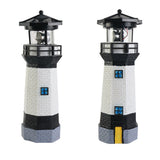 Solar Powered Lighthouse Environmentally Friendly Energy Saving Solar Lighthouse with Rotating Beacon for Garden Decor Black In Australia - Darrahopens