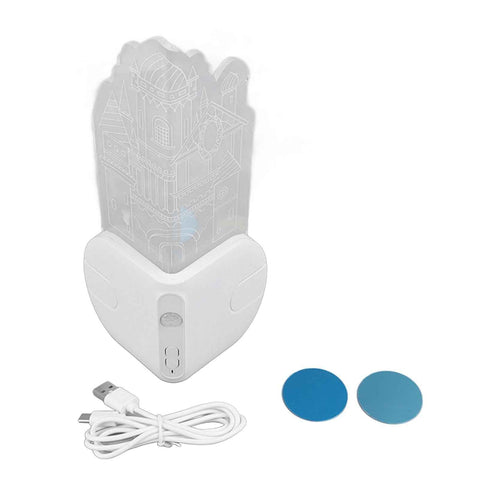 Motion Sensor Castle Night Light USB Charging Castle Wall Corner Nightlight for Hallway Staircase Bedroom In Australia - Darrahopens