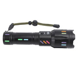 LED Flashlights High Powered Zoomable Handheld Torch Outdoor White Laser Long Range Flashlight with Battery Level Display