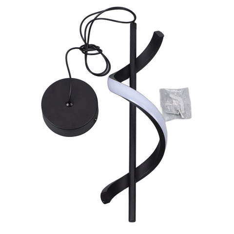 Spiral LED Pendant Light Black Glareless Bright Eyes Protection LED Hanging Lamp for Living Room Cafe Family 85‑265V Warm Light In Australia - Darrahopens