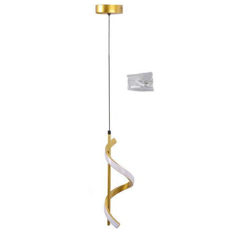 Spiral LED Pendant Light Gold Color High Brightness Eyes Protection LED Hanging Lamp for Living Room Cafe Family 85‑265V Warm Light In Australia - Darrahopens