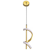 Spiral LED Pendant Light Gold Color High Brightness Eyes Protection LED Hanging Lamp for Living Room Cafe Family 85‑265V Warm Light