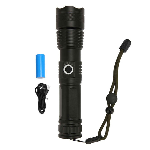 LED Flashlight Zoomable P50 Beads 5000lm 3 Light Modes Battery Display Bright Flashlight for Outdoor Adventure Camping In Australia - Darrahopens