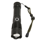 LED Flashlight Zoomable P50 Beads 5000lm 3 Light Modes Battery Display Bright Flashlight for Outdoor Adventure Camping