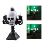 Skull Head LED Candle Light Lightweight Retro Spooky Green Light Plastic Skull Flameless Candle Lights for Party In Australia - Darrahopens