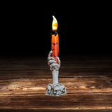 Halloween Skull Candle Holder Light Skeleton Ghost Hand Flameless Candle Lamp Party Bar Decoration Lamp Orange