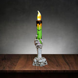 Halloween Skull Candle Holder Light Skeleton Ghost Hand Flameless Candle Lamp Party Bar Decoration Lamp Green