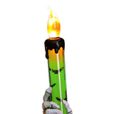 Halloween Skull Candle Holder Light Skeleton Ghost Hand Flameless Candle Lamp Party Bar Decoration Lamp Green