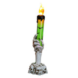 Halloween Skull Candle Holder Light Skeleton Ghost Hand Flameless Candle Lamp Party Bar Decoration Lamp Green