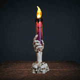 Halloween Skull Candle Holder Light Skeleton Ghost Hand Flameless Candle Lamp Party Bar Decoration Lamp Purple In Australia - Darrahopens