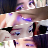LED False Eyelashes Light Lightweight Stylish Reliable Luminous False Eyelashes Light for Party Bars Nightclubs Halloween Purple